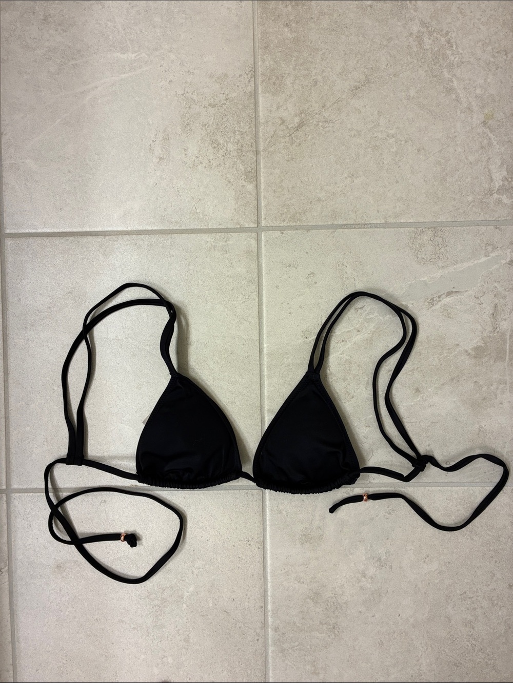Black Triangle String Bikini Top